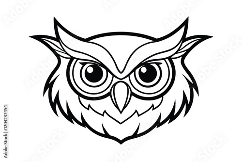 owl head on white background