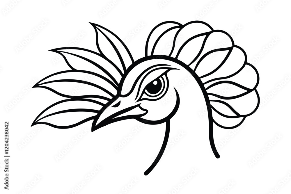 Obraz premium illustration of a peacock head