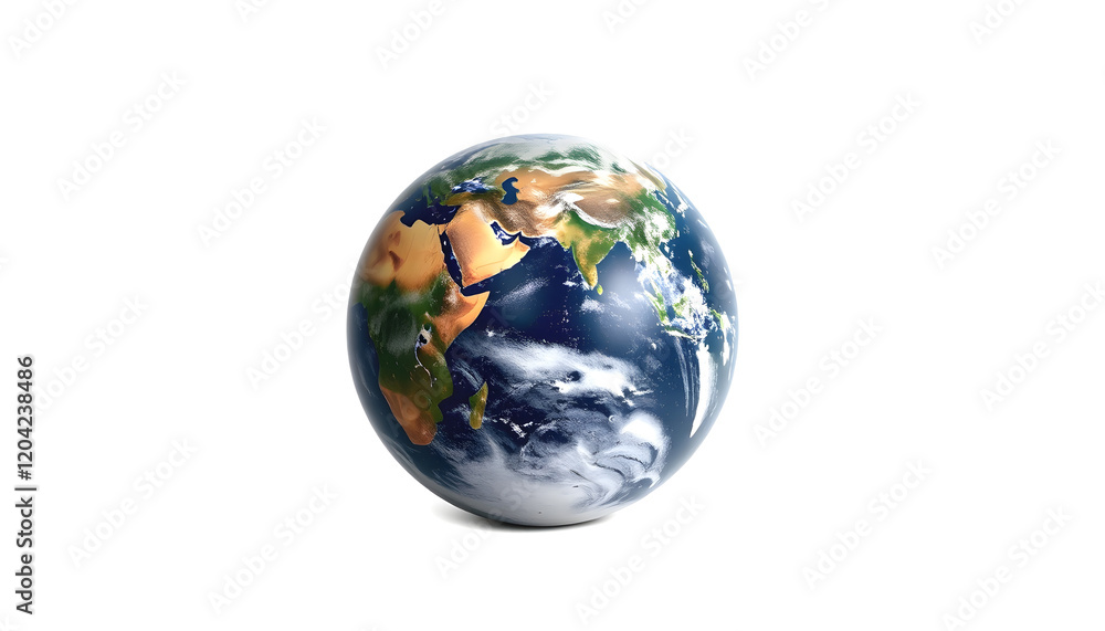 Fototapeta premium Planet Earth on a white background, studio lighting