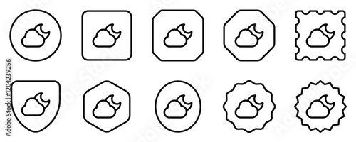 Editable night sky, moon and cloud vector icon. Part of a big icon set family. Perfect for web and app interfaces, presentations, infographics, etc