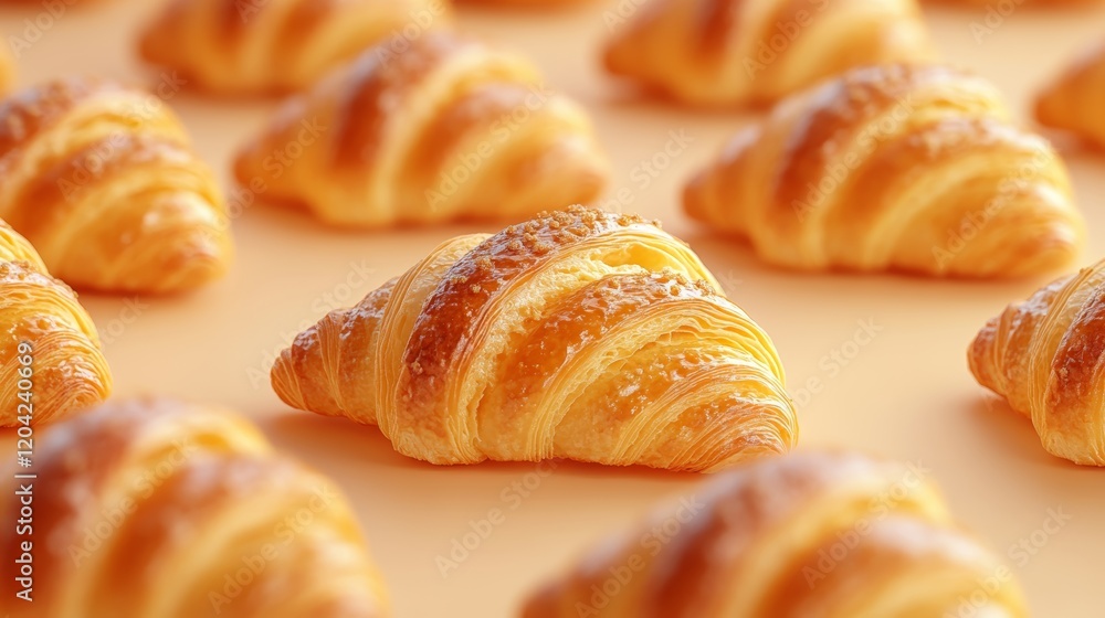 Artisan Croissant Background with Golden Pastry Arrangement 2 Artisan Croissant Background with Golden Pastry Arrangement 2