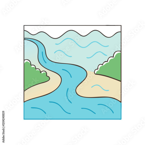 river icon, river vector illustration-simple illustration of river, perfect for river logos and icons