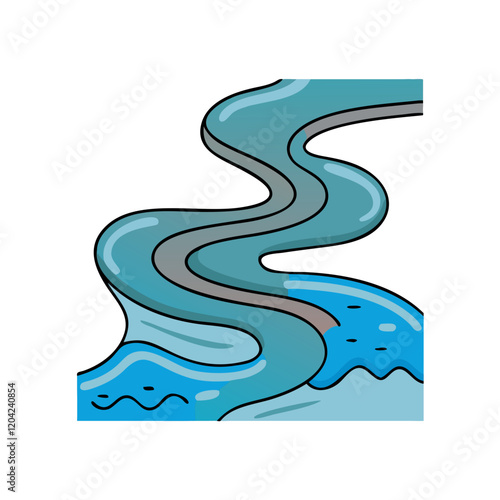 river icon, river vector illustration-simple illustration of river, perfect for river logos and icons