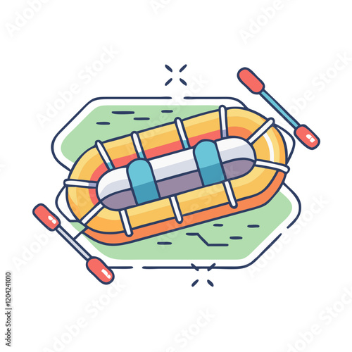 river raft icon, river raft vector illustration-simple illustration of river raft, perfect for river raft logos and icons
