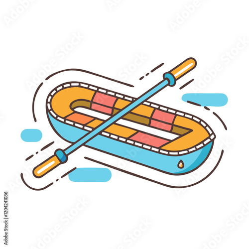 river raft icon, river raft vector illustration-simple illustration of river raft, perfect for river raft logos and icons