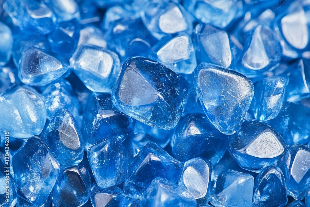 Close-up of vibrant blue gemstone chips. Close-up of vibrant blue gemstone chips.