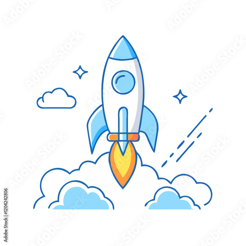 rocket launch icon, rocket launch vector illustration-simple illustration of rocket launch, perfect for rocket launch logos and icons