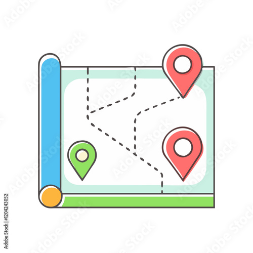 route map icon, route map vector illustration-simple illustration of route map, perfect for route map logos and icons