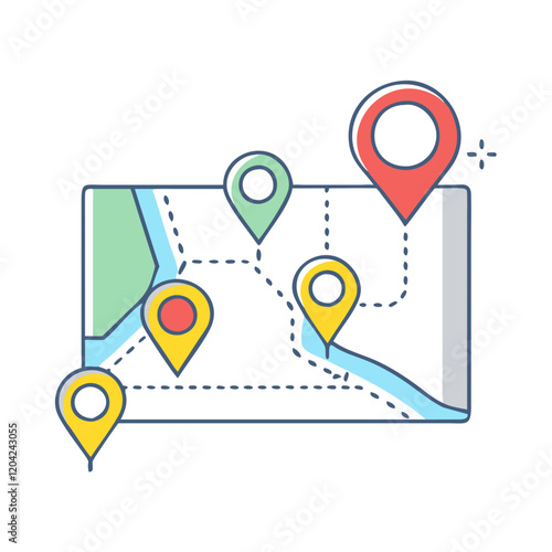 route map icon, route map vector illustration-simple illustration of route map, perfect for route map logos and icons