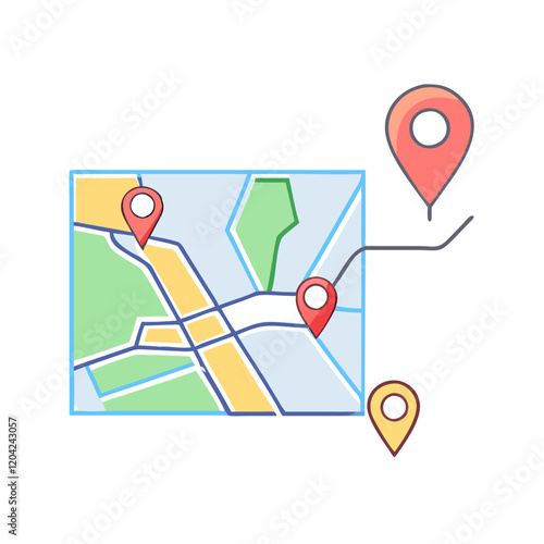 route map icon, route map vector illustration-simple illustration of route map, perfect for route map logos and icons