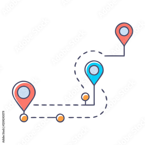 route map icon, route map vector illustration-simple illustration of route map, perfect for route map logos and icons