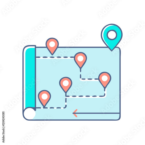 route map icon, route map vector illustration-simple illustration of route map, perfect for route map logos and icons