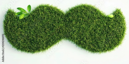 Obraz na płótnie Eco mustache made of green grass and leaves w salonie