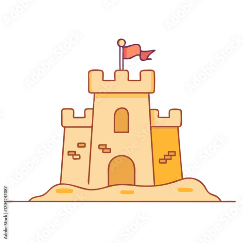 sandcastle icon, sandcastle vector illustration-simple illustration of sandcastle, perfect for sandcastle logos and icons