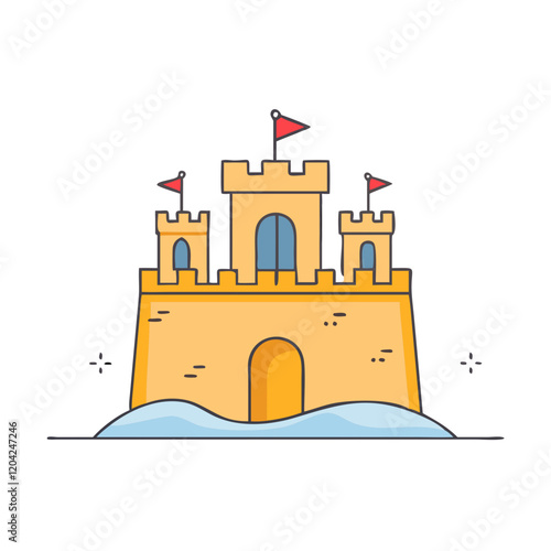 Photography sandcastle icon, sandcastle vector illustration-simple illustration of sandcastl