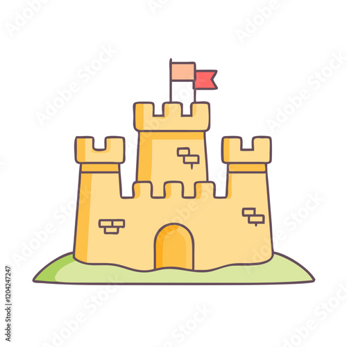 sandcastle icon, sandcastle vector illustration-simple illustration of sandcastle, perfect for sandcastle logos and icons