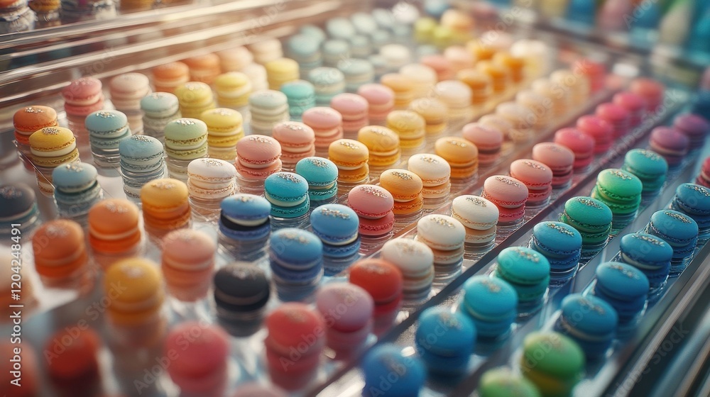 Colorful Macarons on Display. Colorful Macarons on Display.