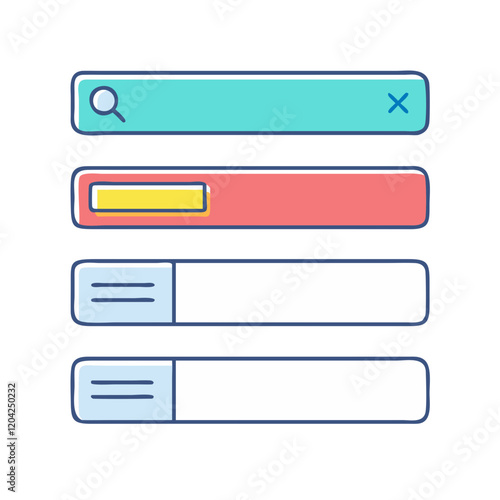 search bar icon, search bar vector illustration-simple illustration of search bar, perfect for search bar logos and icons