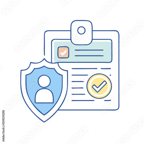 security badge icon, security badge vector illustration-simple illustration of security badge, perfect for security badge logos and icons
