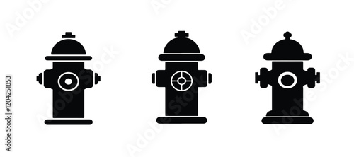 Fire hydrant set illustration on white background. fire hydrant vector art.