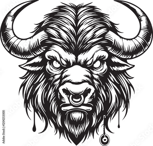 bison buffalo cow head animal bull silhouette