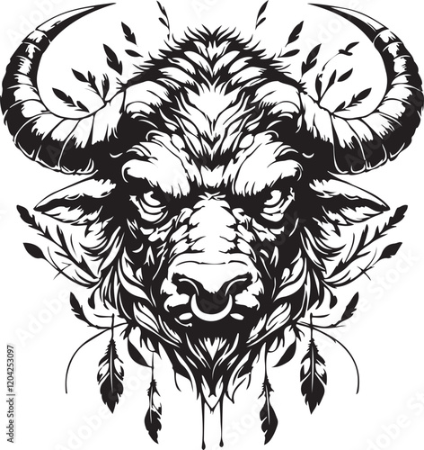 bison buffalo cow head animal bull silhouette