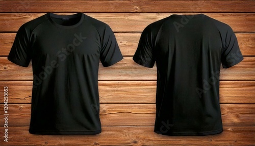 Obraz na płótnie black t-shirt with blank back and front w salonie