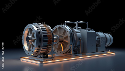 Wallpaper Mural Conceptual image of a flywheel energy storage system. Multiple flywheel units with energy storage facility. 3d rendering, 8k, with white tones Torontodigital.ca