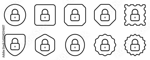 Editable vector lock padlock encryption password icon. Part of a big icon set family. Perfect for web and app interfaces, presentations, infographics, etc