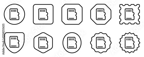 Editable vector memory card icon. Part of a big icon set family. Perfect for web and app interfaces, presentations, infographics, etc