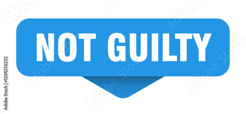 not guilty sticker. not guilty sign on transparent background