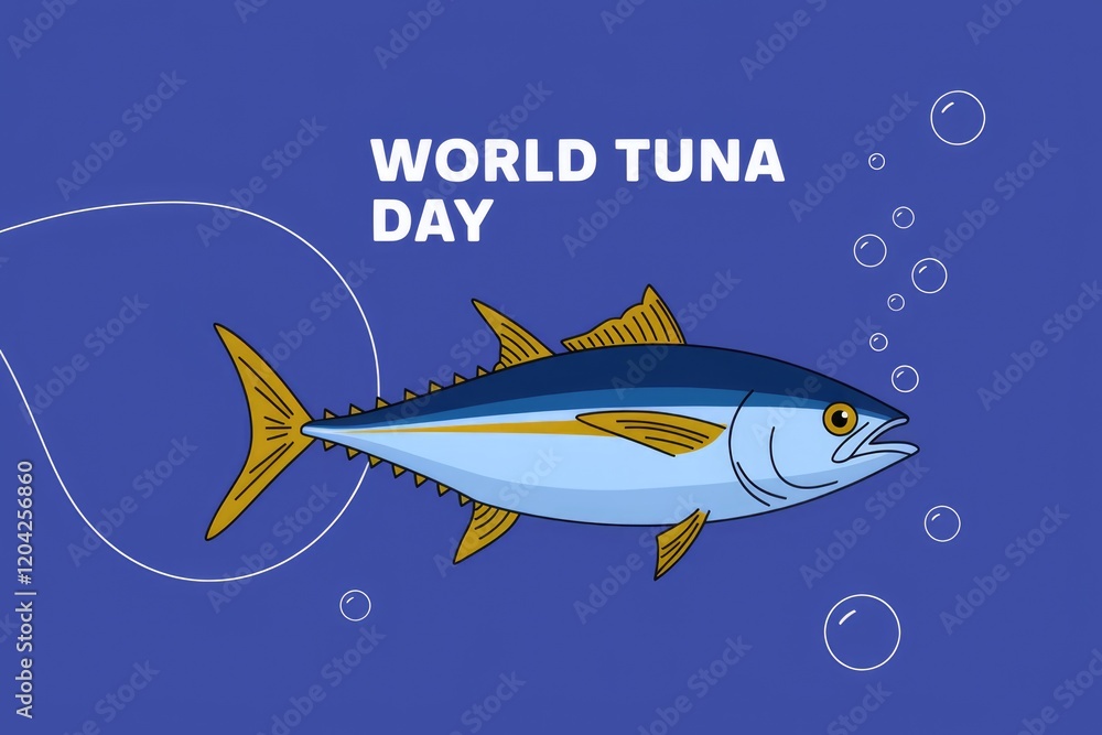 Fototapeta premium Happy World Tuna Day! Celebrate this amazing fish, vital to our oceans.
