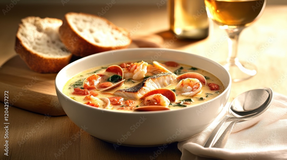 Creamy Seafood Stew with Bread Creamy Seafood Stew with Bread