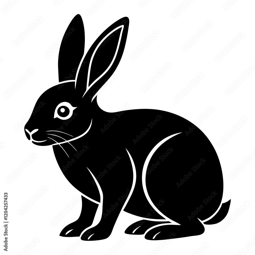 Obraz premium Rabbit simple flat vector