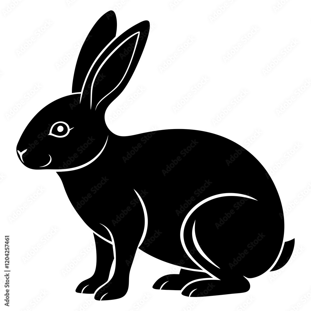 Obraz premium Rabbit simple flat vector