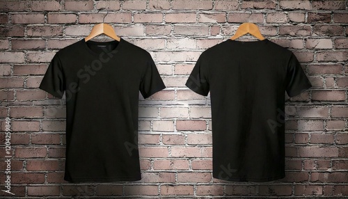 Obraz na płótnie blank plain black t-shirt mock-up, front and rear w salonie