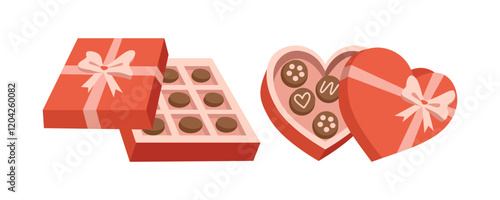 Chocolate box. Valentine gifts. Birthday presents. Confectionary. Chocolate packaging. Dessert food. Parcel. Dark chocolate. 