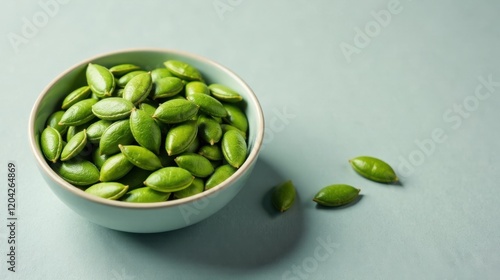 Wallpaper Mural A bowl of vibrant green seeds, freshly harvested and ready for culinary use or healthy snacking. Torontodigital.ca
