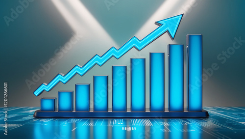 business graph with arrow