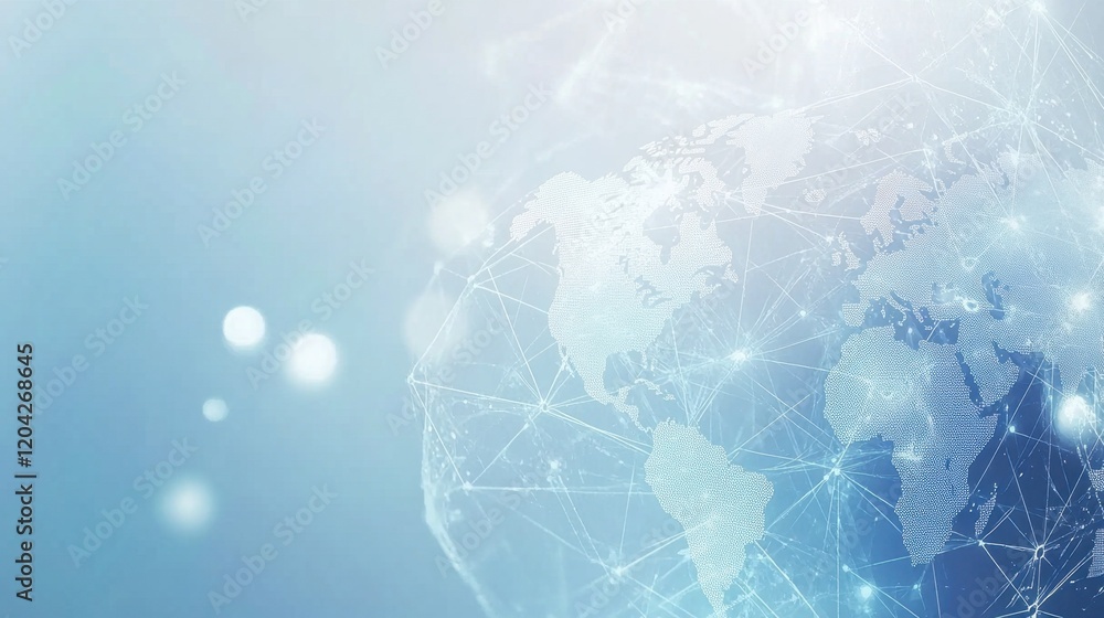 Abstract digital world map with network links Abstract digital world map with network links