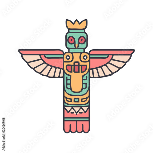 totem pole icon, totem pole vector illustration-simple illustration of totem pole, perfect for totem pole logos and icons
