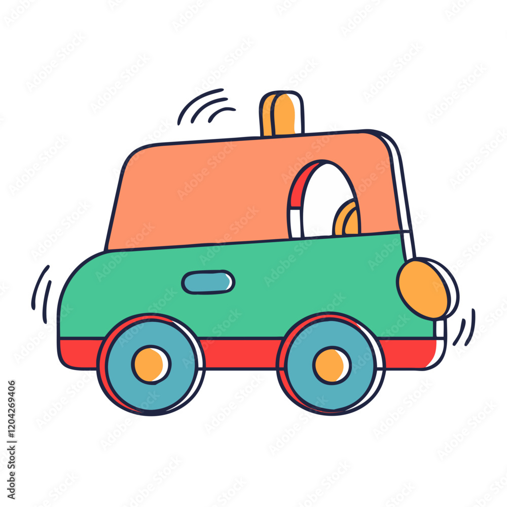 Obraz premium toy car icon, toy car vector illustration-simple illustration of toy car, perfect for toy car logos and icons
