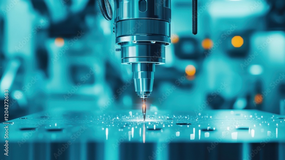 Robotic drill machine in factory environment Robotic drill machine in factory environment