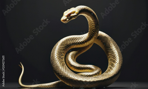 Golden Serpent: A Majestic Digital Artwork