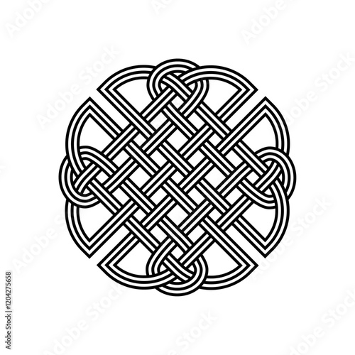 celtic dara knot irish symbol logo icon tattoo isolated on white background. vector illustration.	