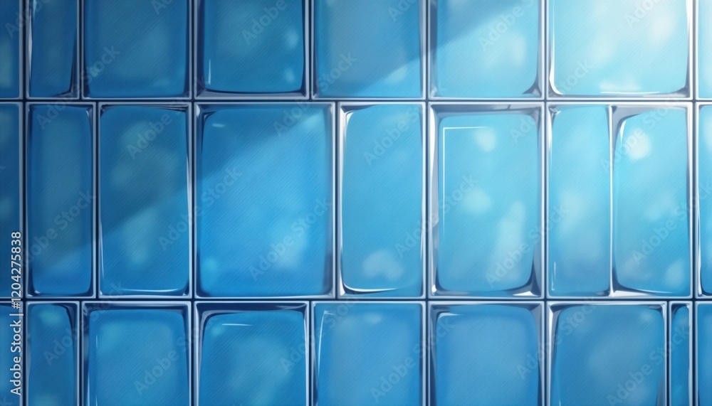 Abstract blue tiles create geometric pattern. Light reflects subtly on glassy surface. Modern design. Suitable for background cover. Seamless pattern. Illustration made in graphic. Perfect for tech Abstract blue tiles create geometric pattern. Light reflects subtly on glassy surface. Modern design. Suitable for background cover. Seamless pattern. Illustration made in graphic. Perfect for tech