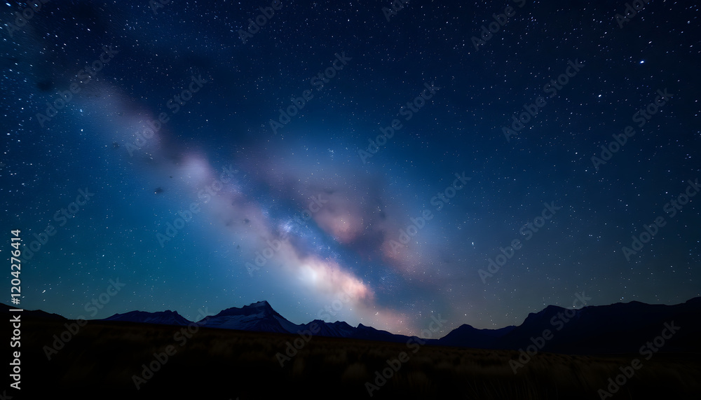 Fototapeta premium Milky Way, dinamic scene, with white tones