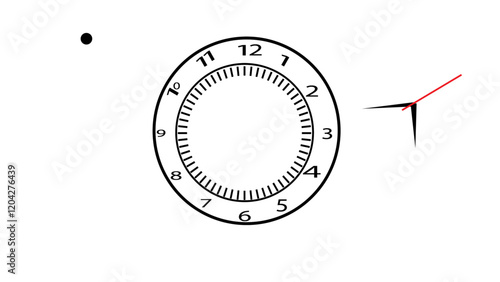 Abstract analog new clock icon animation 