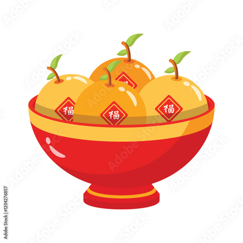 A bowl of mandarins symbolizing prosperity and good luck