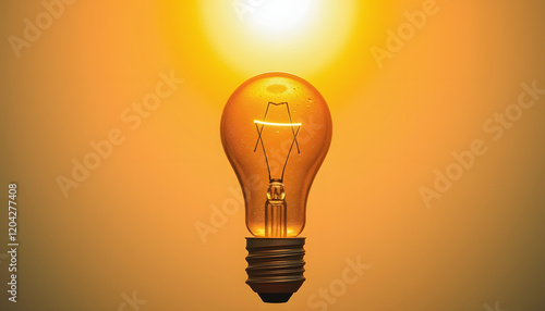 energy and business concept image. Creative idea and innovation. light bulb metaphor in front of the sun, magazine photoshoot, with white tones